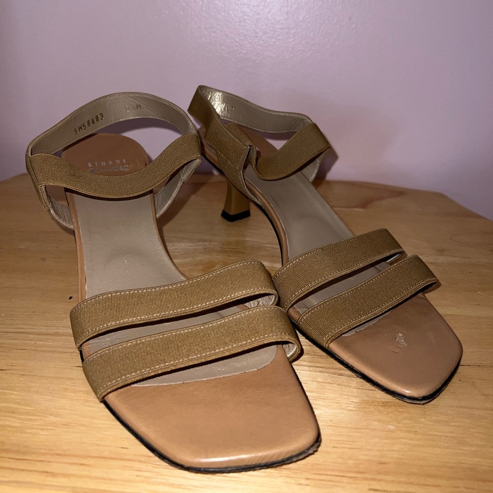 Stuart Weitzman Tan Strappy Heels